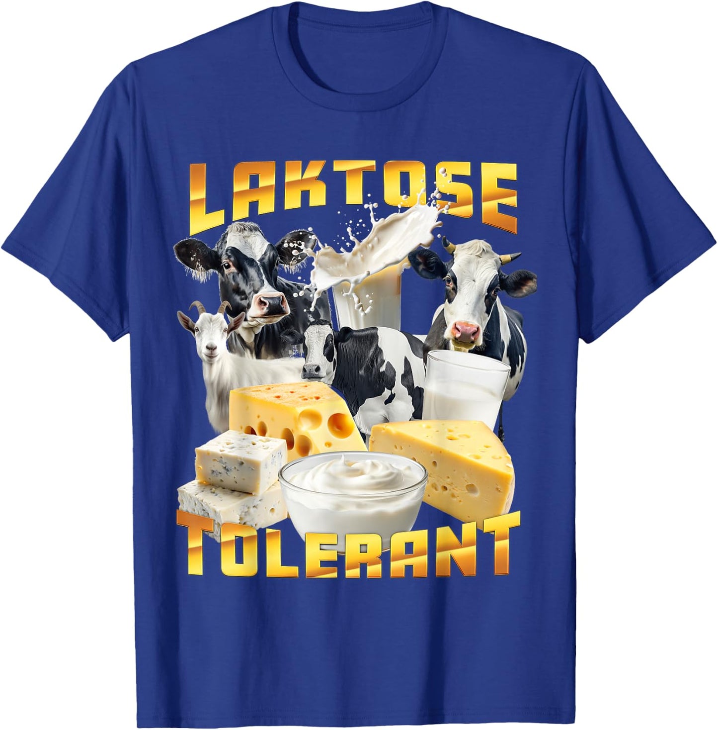 Lactose Tolerant Ugly Shirts Joke Item Ugly Design , black T-Shirt - T-Shirt | Royal