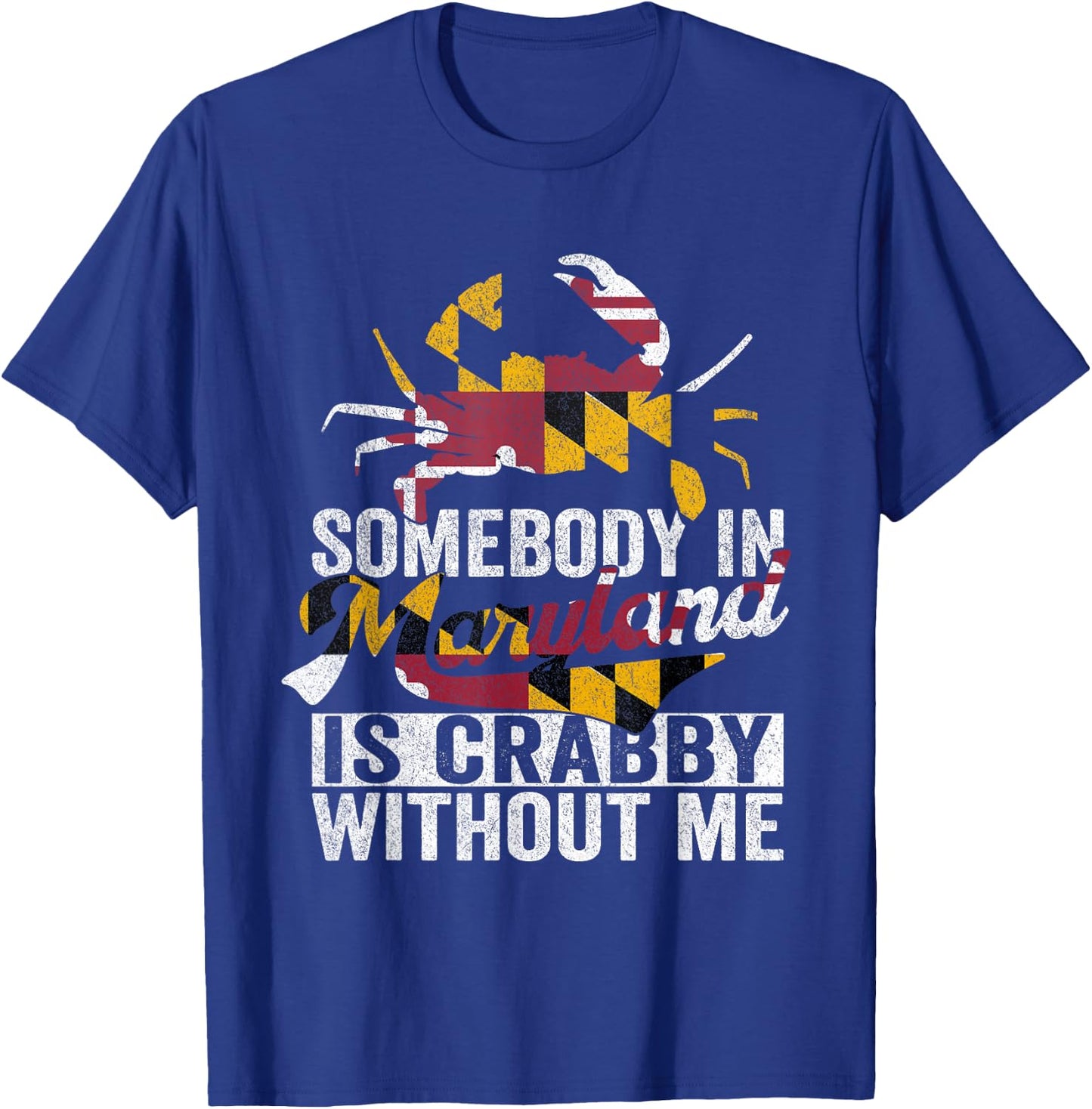 Vintage Maryland Crab Maryland Flag Pride Blue Crab Crabbing T-Shirt - T-Shirt | Royal