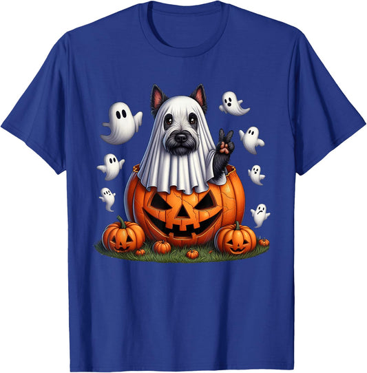 Funny Scottish Terrier Ghost Boo Halloween Kids T-Shirt - T-Shirt | Royal