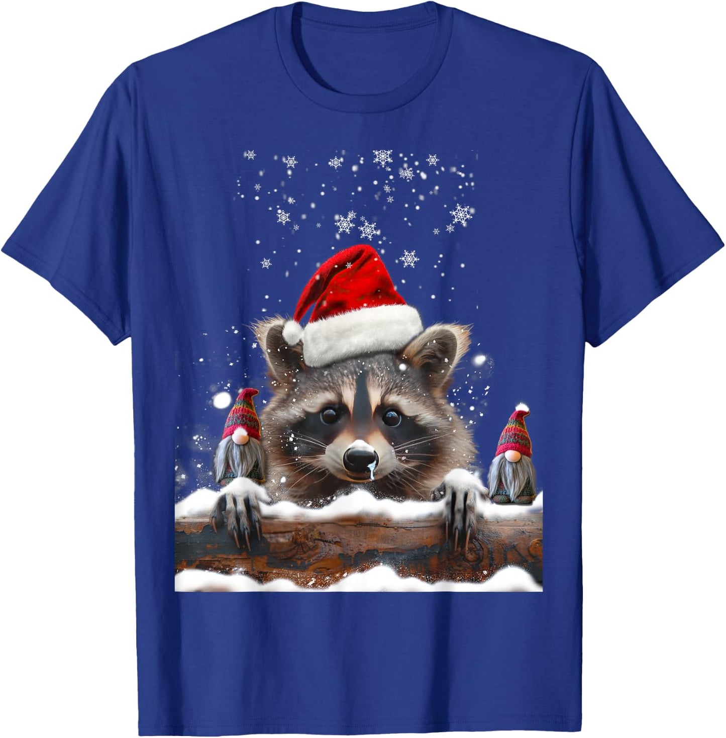 Racoon Racoon And Christmas Gnomes Man Woman Child , Black, S T-Shirt - T-Shirt | Royal