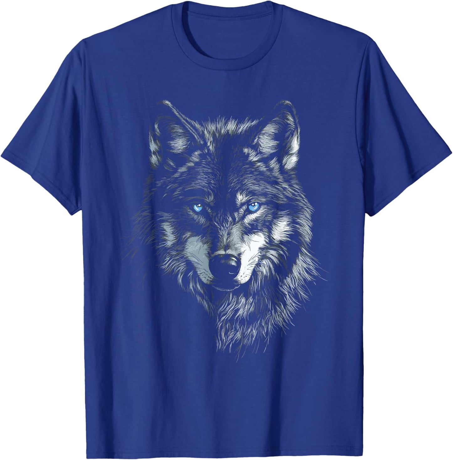 Mystical Wolf with Blue Eyes Animal Art Wolf Motif Wolves , black, S T-Shirt - T-Shirt | Royal