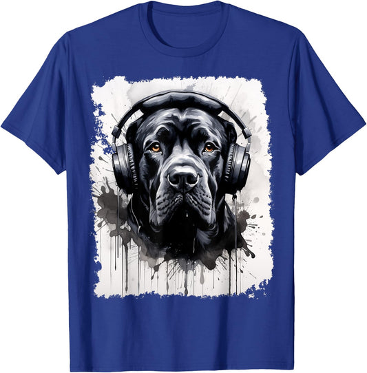Pop Art Dog Cane Corso Music T-Shirt - T-Shirt | Royal