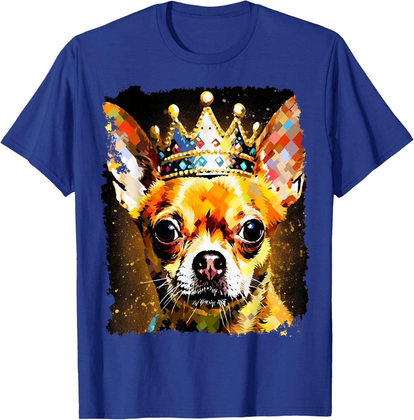 Pop Art Dog Chihuahua King Queen T-Shirt - T-Shirt | Royal