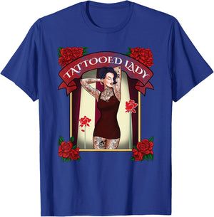 Tattooed Lady Carnival Shirt - Circus Shirt - Tattooed Mom T-Shirt - T-Shirt | Royal