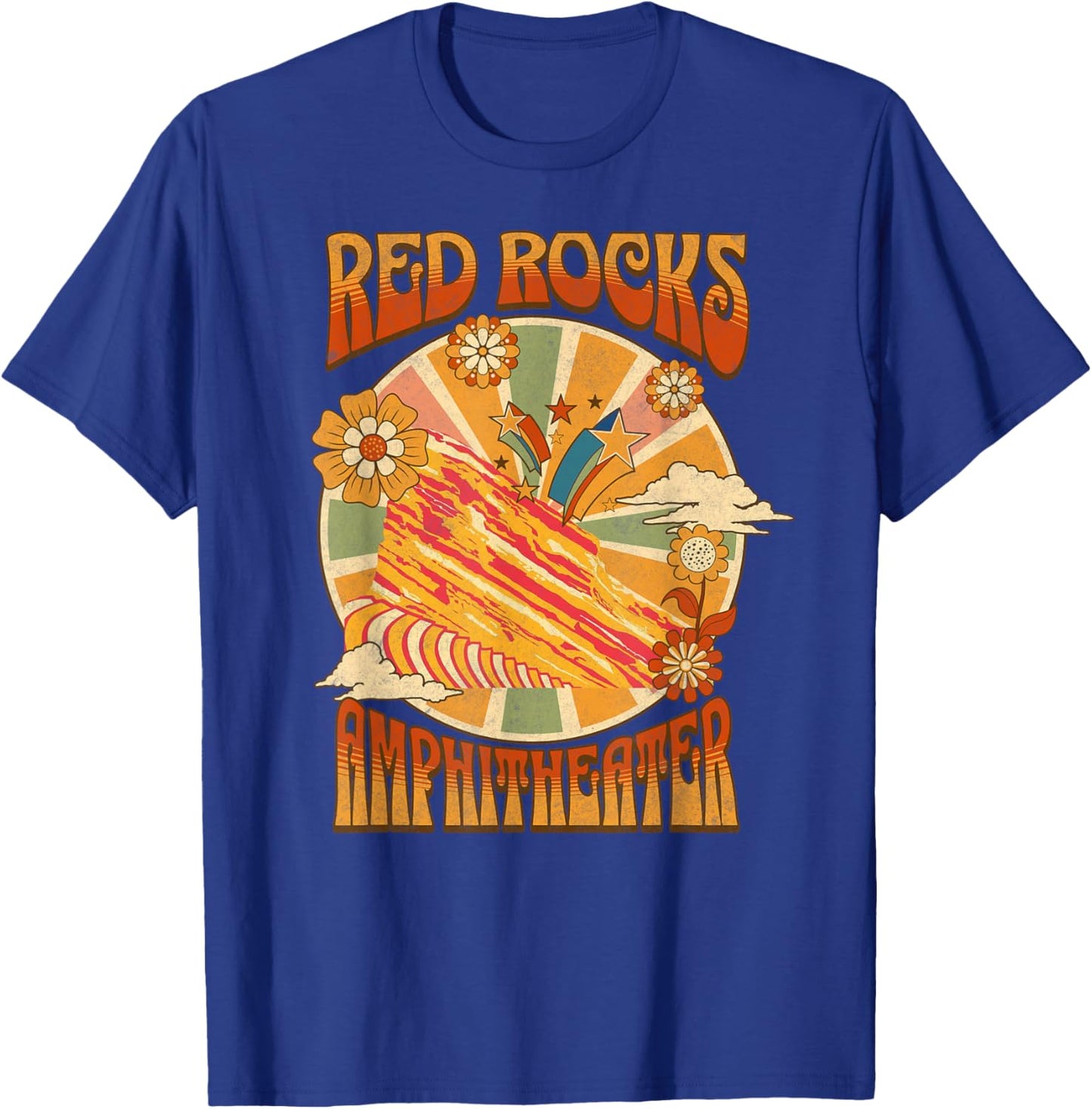 Red Rocks Amphitheater - Colorado Hippie Poster T-Shirt - T-Shirt | Royal