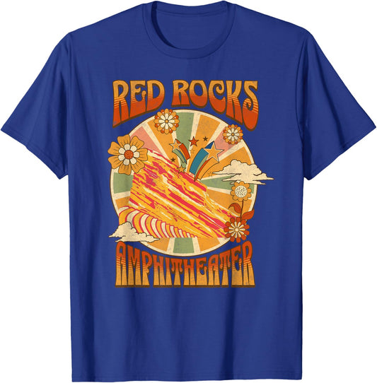 Red Rocks Amphitheater - Colorado Hippie Poster T-Shirt - T-Shirt | Royal