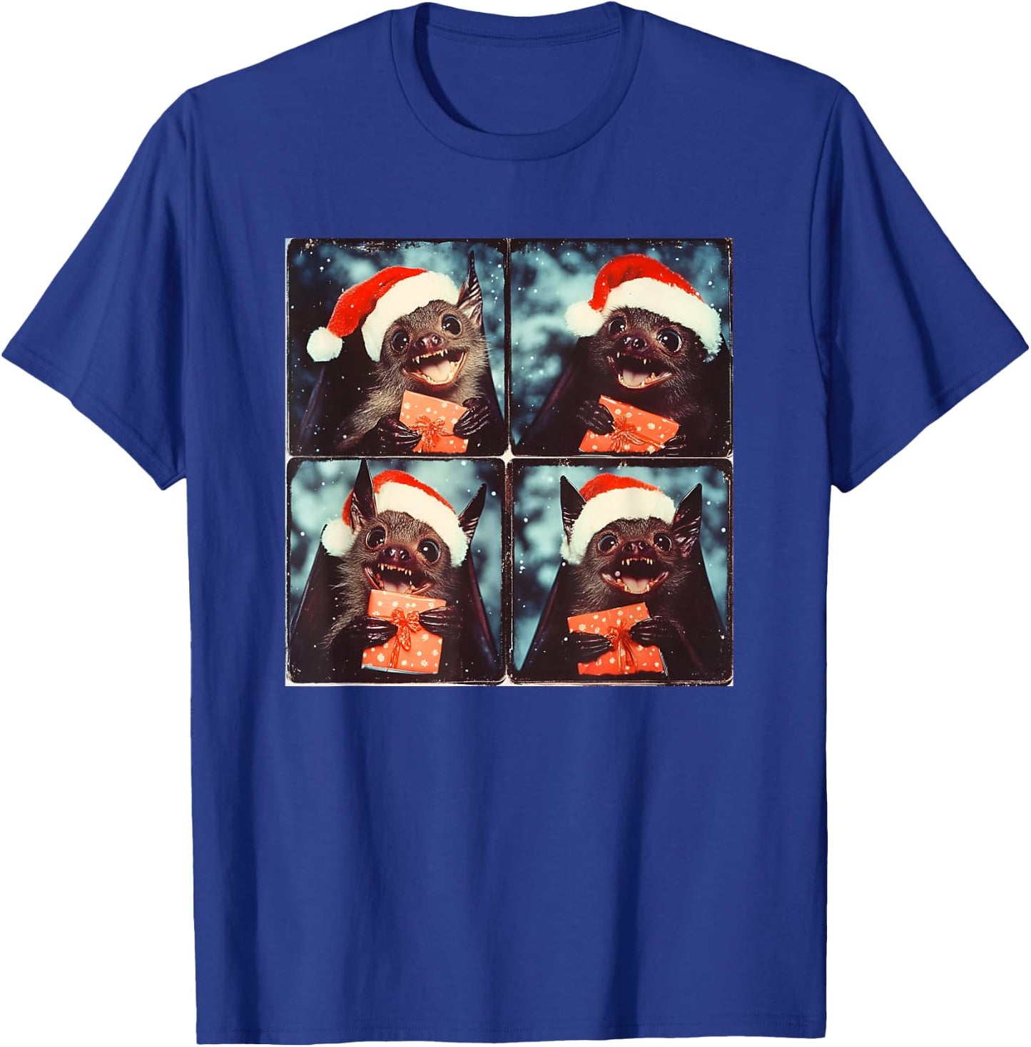 Winter Bat With Santa Hat Christmas Bat Lover T-Shirt - T-Shirt | Royal