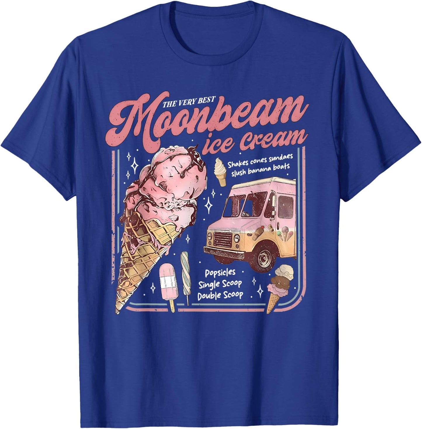 Moonbeam Ice Cream Truck Vintage Retro T-Shirt - T-Shirt | Royal