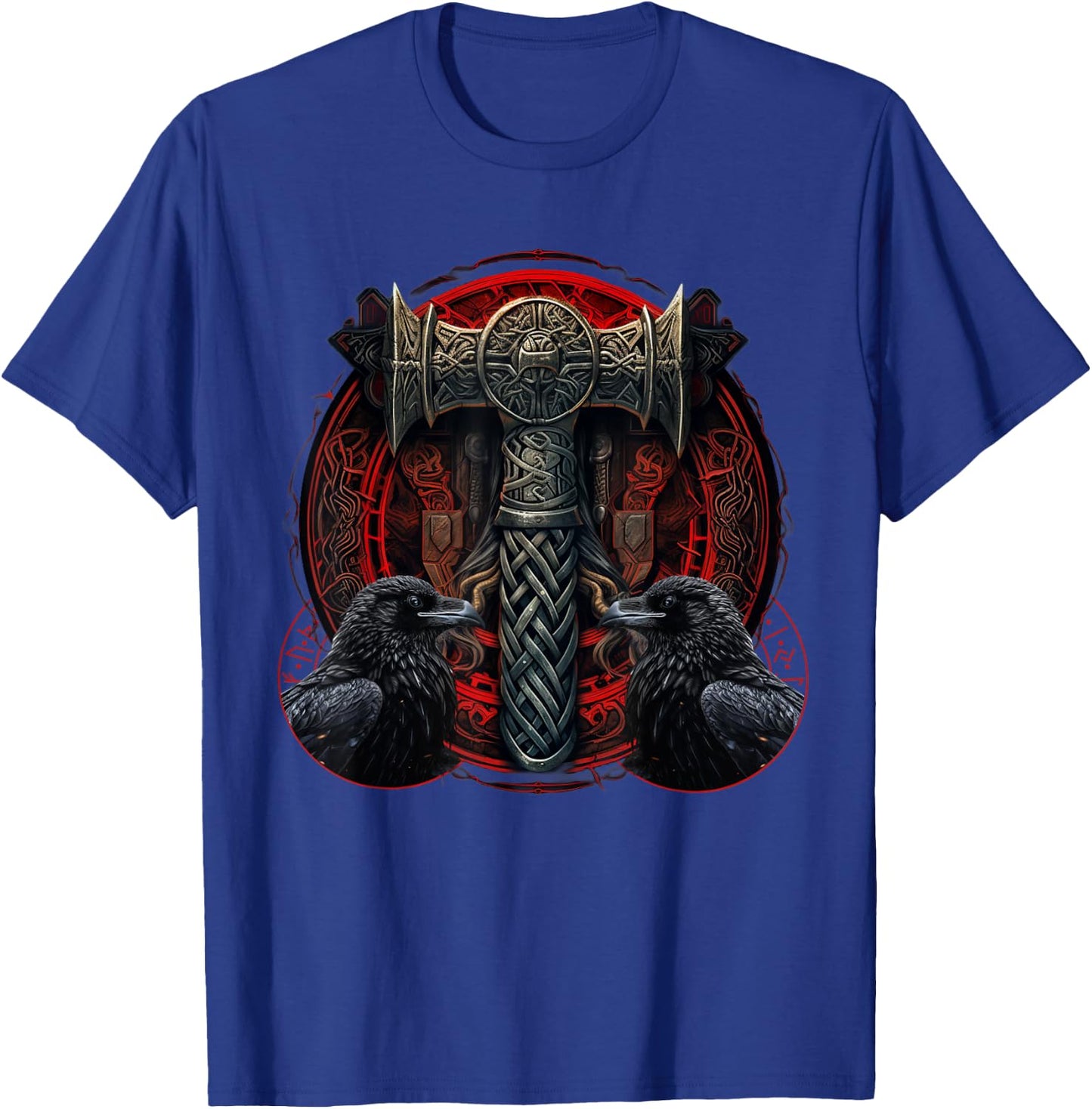 Thor's Mjolnir Viking Norse Mythology Germanic Odin Ravens T-Shirt - T-Shirt | Royal