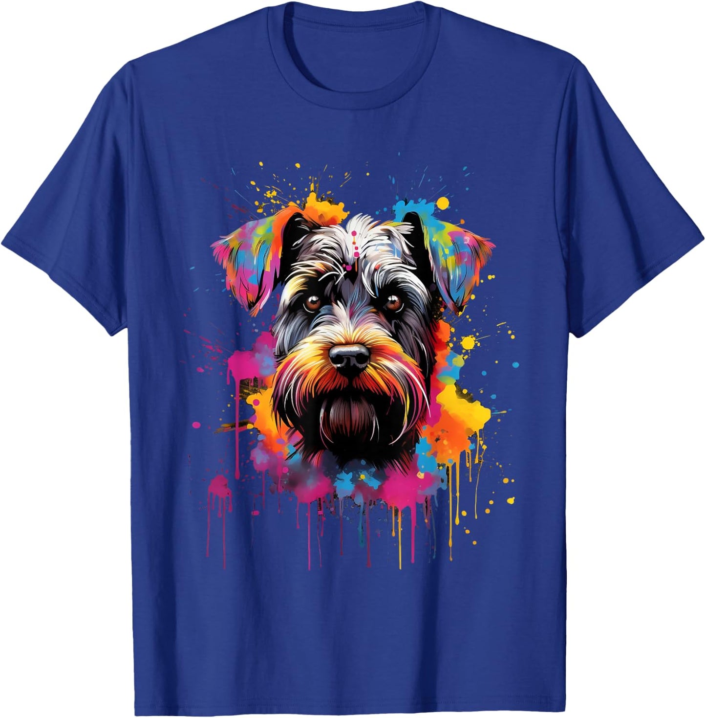 Colorful Miniature Schnauzer Dog Women Kids T-Shirt - T-Shirt | Royal