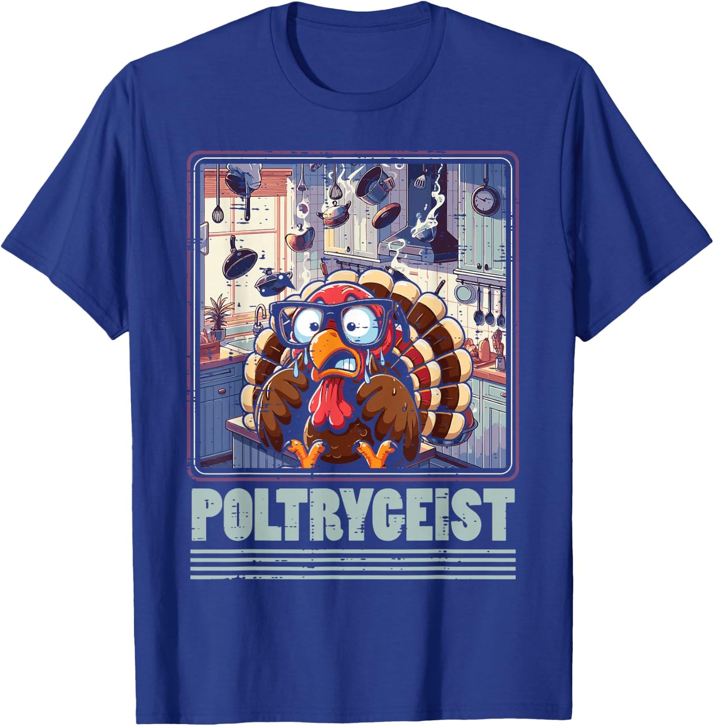 Thanksgiving Poltrygeist Turkey Poltergeist Men Women Kids T-Shirt - T-Shirt | Royal