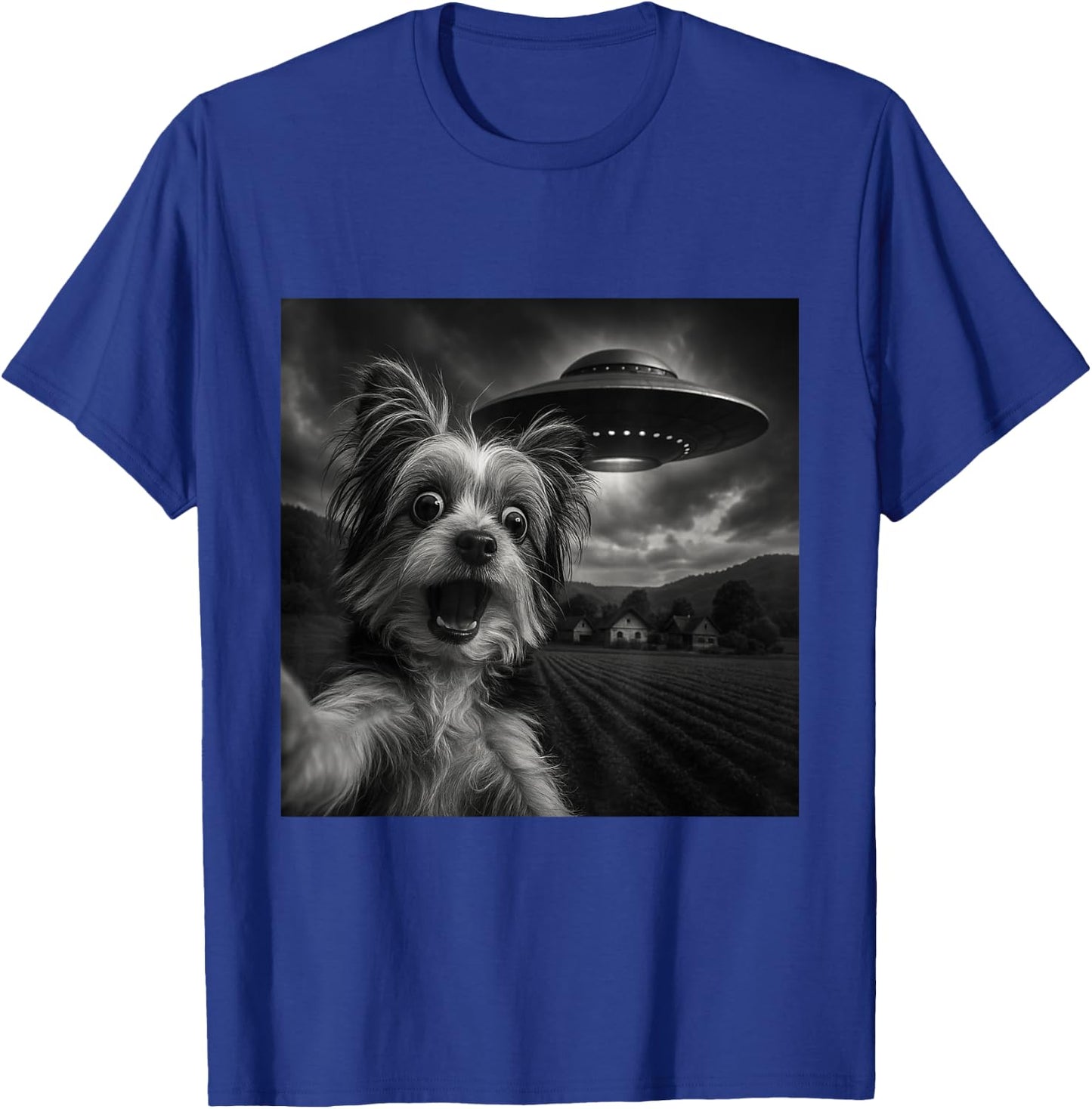 Biewer Terrier UFO Encounters Selfie T-Shirt - T-Shirt | Royal