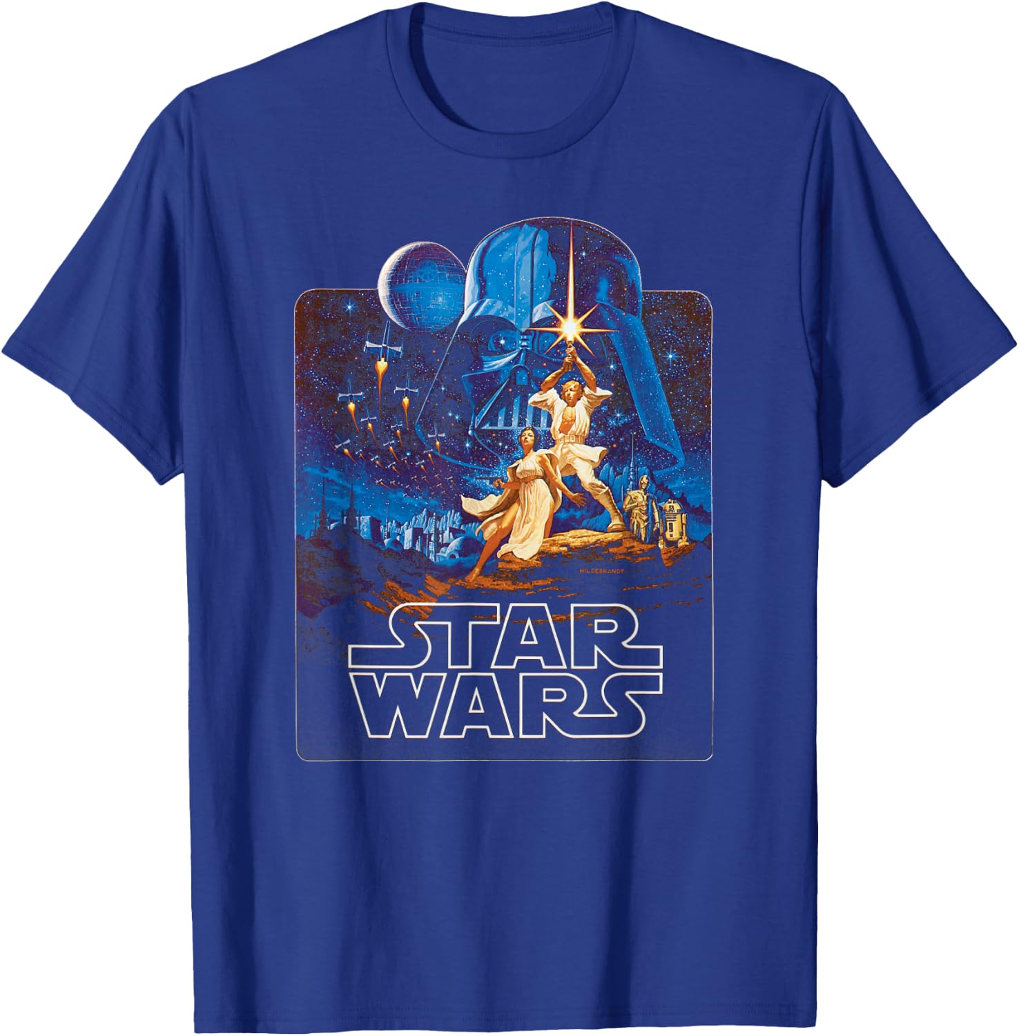 Star Wars A New Hope Retro Poster Badge , black T-Shirt - T-Shirt | Royal