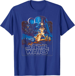 Star Wars A New Hope Retro Poster Badge , black T-Shirt - T-Shirt | Royal