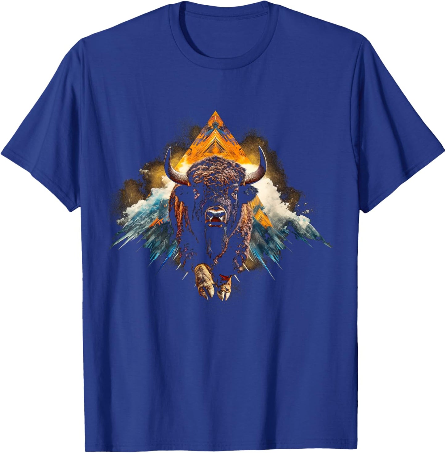 Bison Mountains Animal Art - Bison T-Shirt - T-Shirt | Royal