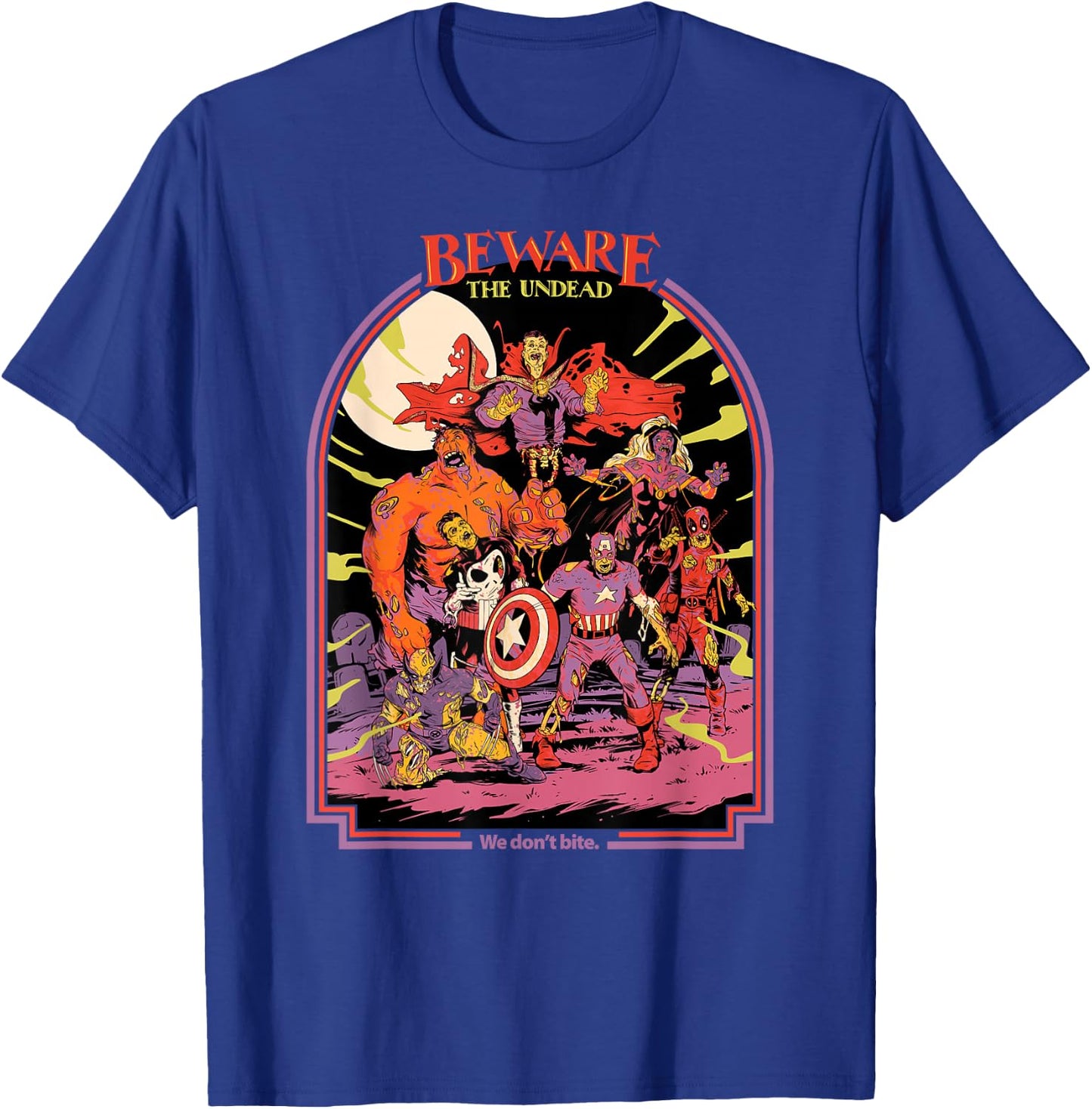 Marvel Zombies Beware The Undead We Don’t Bite Halloween T-Shirt - T-Shirt | Royal