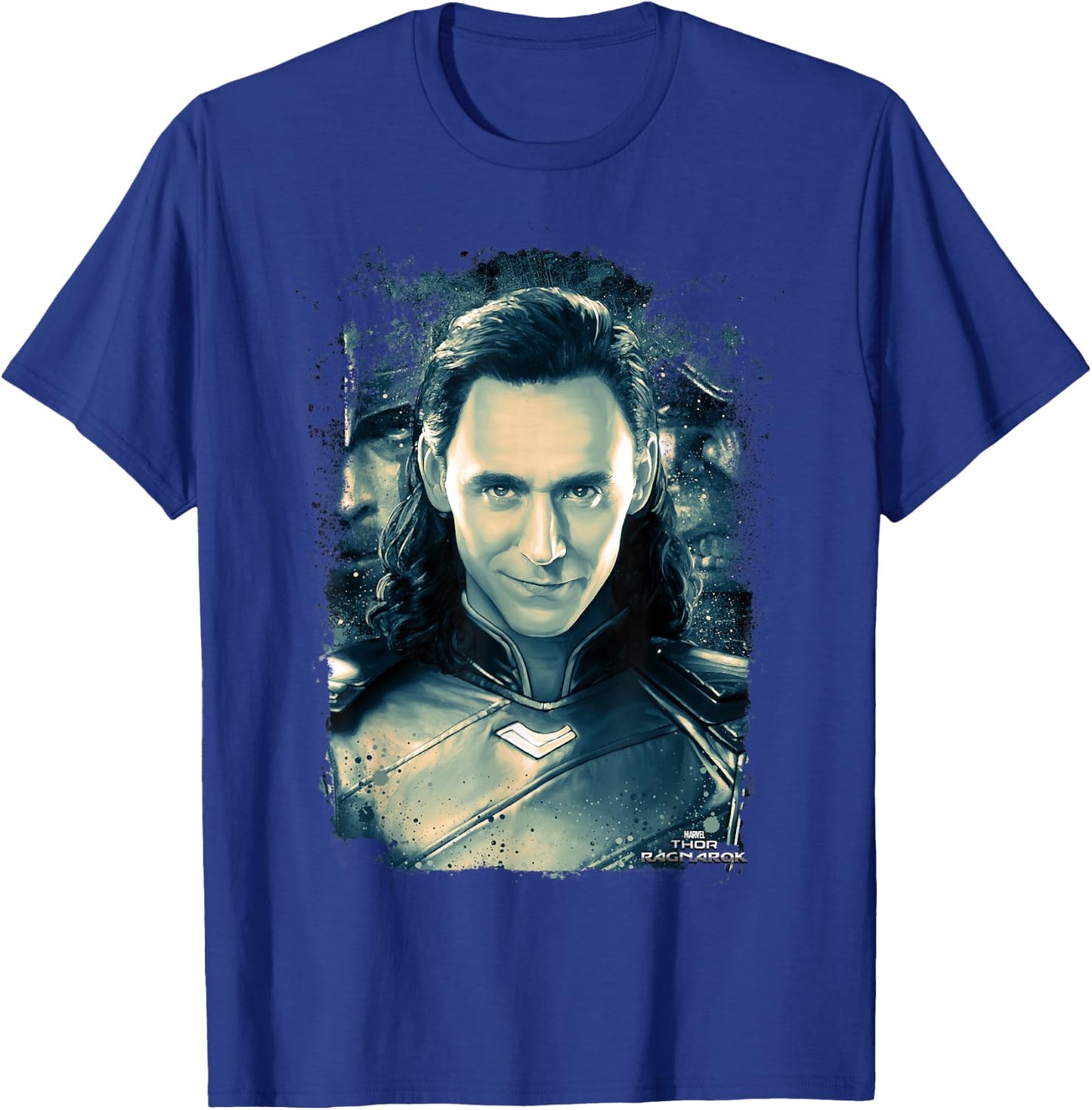 Marvel Thor Ragnarok Loki Distressed Portrait T-Shirt - T-Shirt | Royal