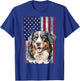 Bernese Mountain Dog 4th of July American Flag Patriotic T-Shirt - T-Shirt | Royal