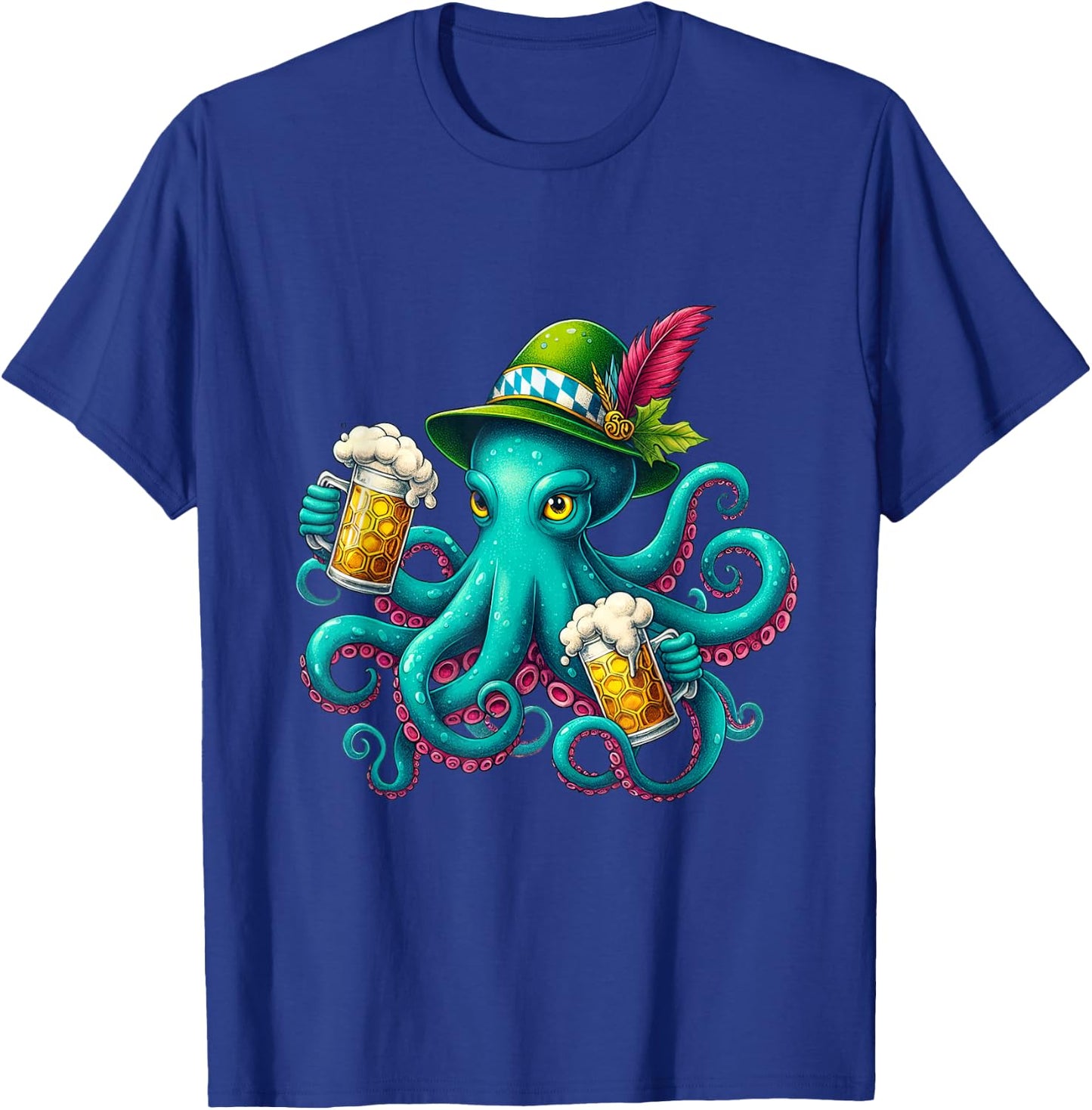 German Octopus Oktoberfest Funny Bavarian Festival Men Women T-Shirt - T-Shirt | Royal