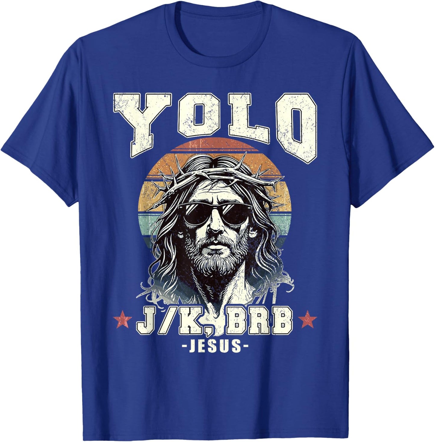 Happy Easter Yolo JK Brb Jesus Christian Men Women Kids T-Shirt - T-Shirt | Royal
