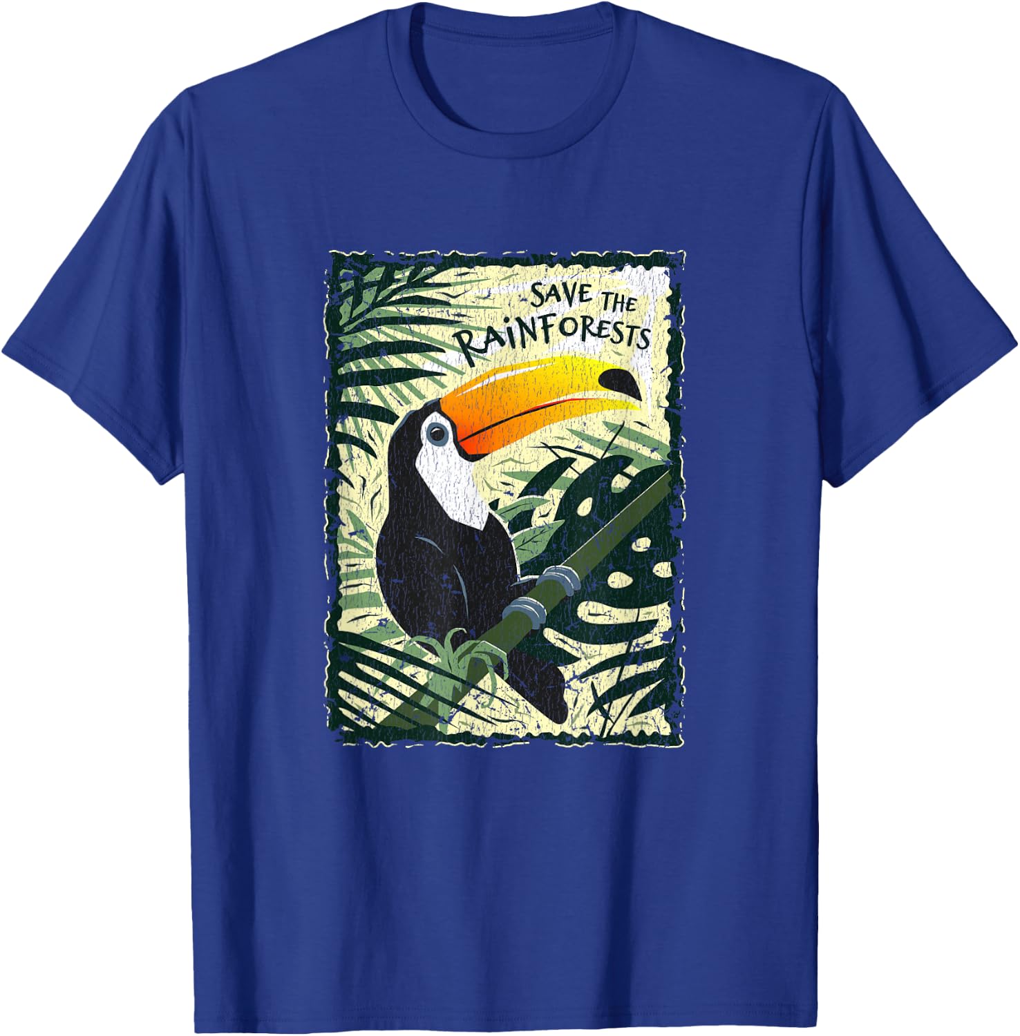Toucan Vintage Shirt - Save the Rainforests T-Shirt - T-Shirt | Royal