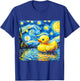 Rubber Duck Starry Night Painting Ducky Vincent Van Gogh Art T-Shirt - T-Shirt | Royal