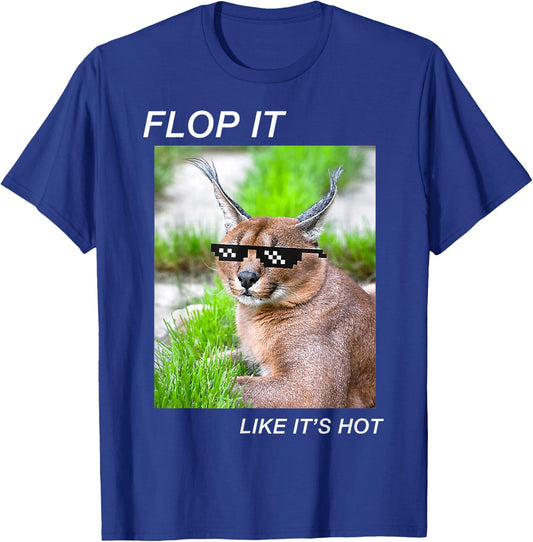 Meme Cat Caracal Big Floppa Joke Ironic Humor Funny Graphic T-Shirt - T-Shirt | Royal