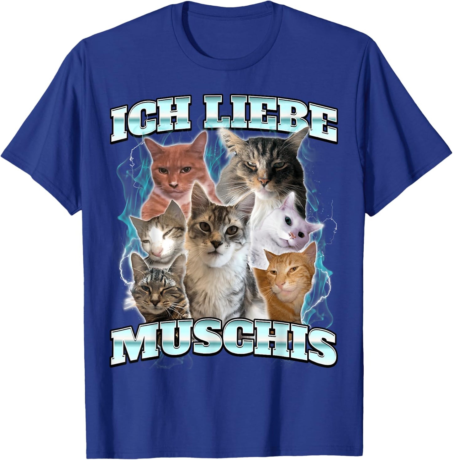 with German Text "Ich Liebe Musch, black T-Shirt - T-Shirt | Royal