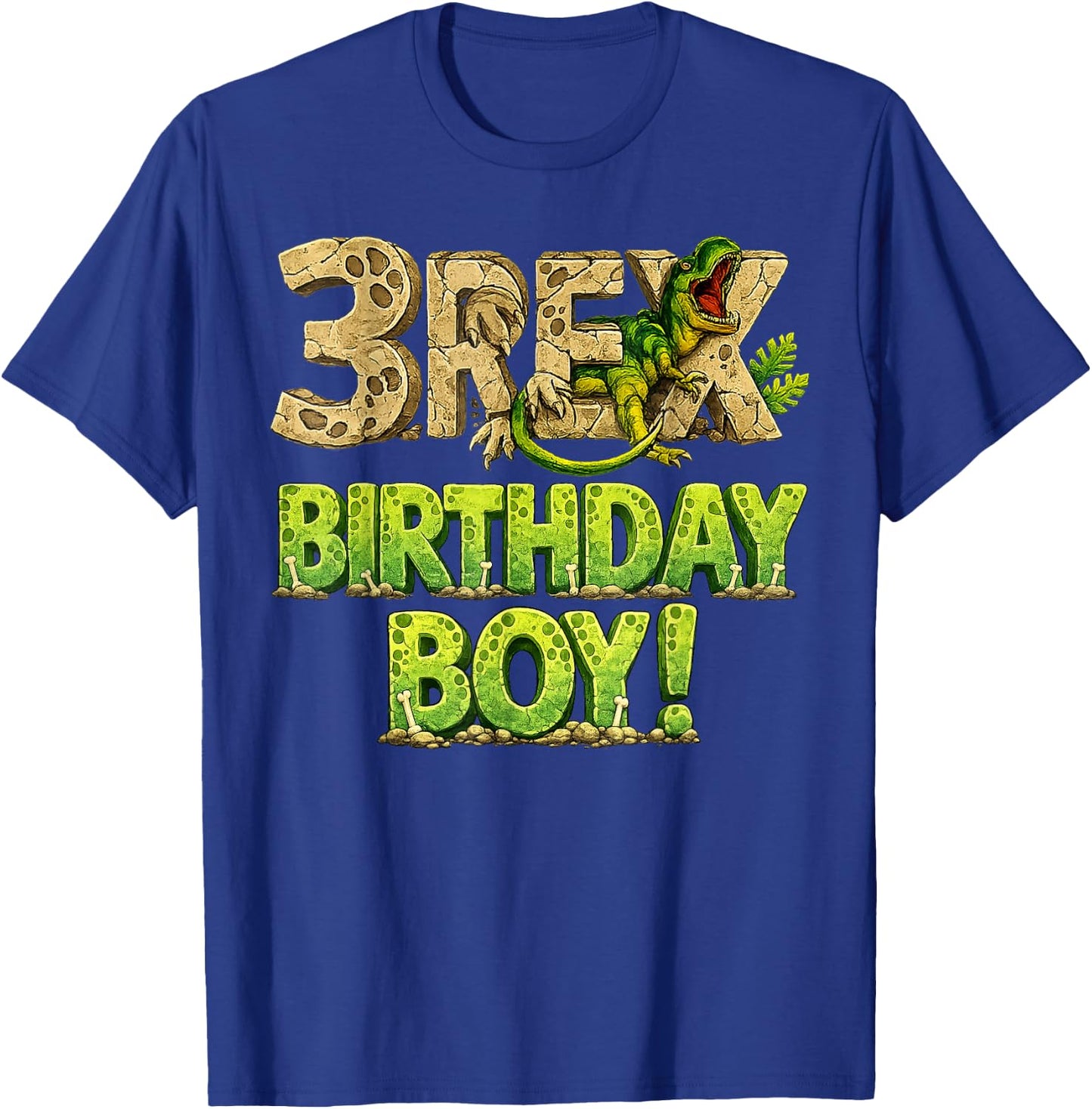 Three Rex 3rd Birthday Third Dinosaur 3 Year Old Birday Boy T-Shirt - T-Shirt | Royal
