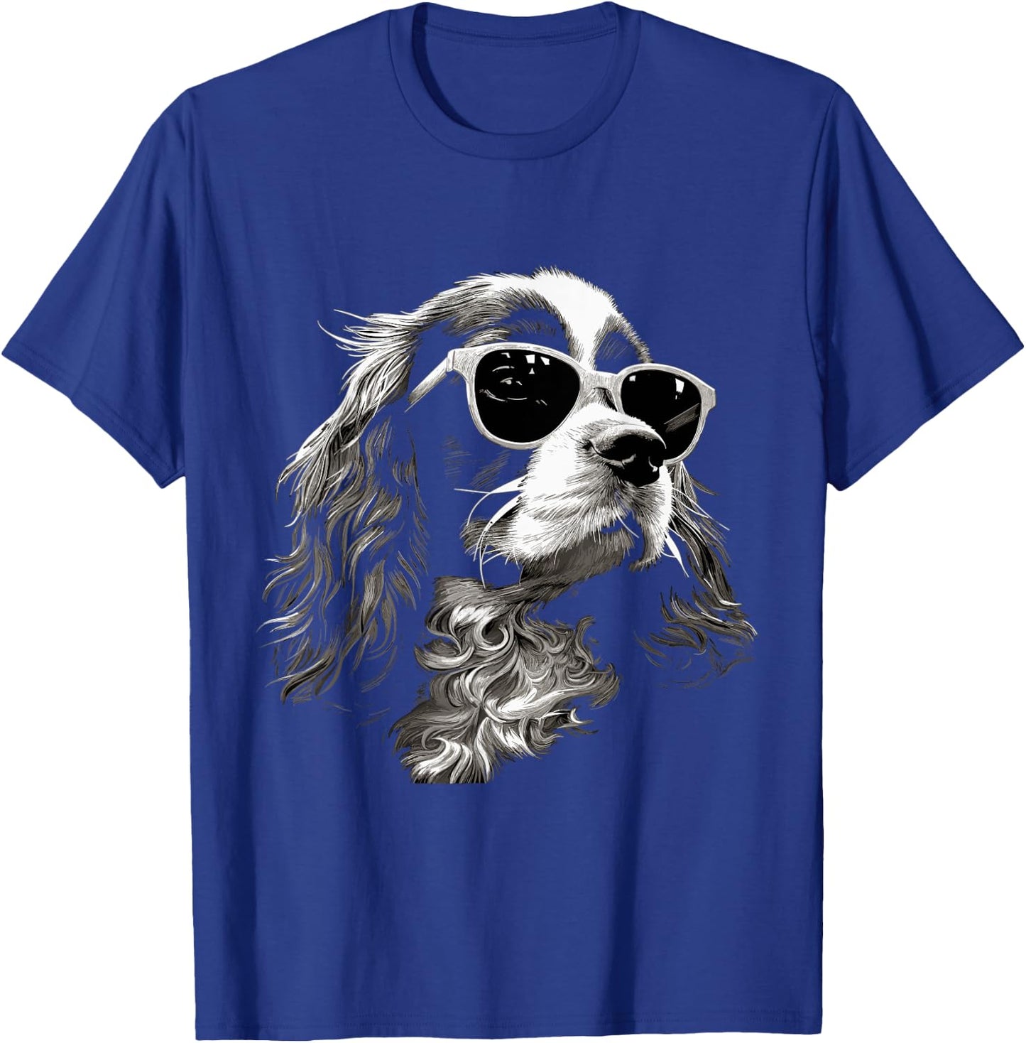 Funny Proud Cavalier King Charles Spaniel dog and sunglasses Men Women Kids T-Shirt - T-Shirt | Royal