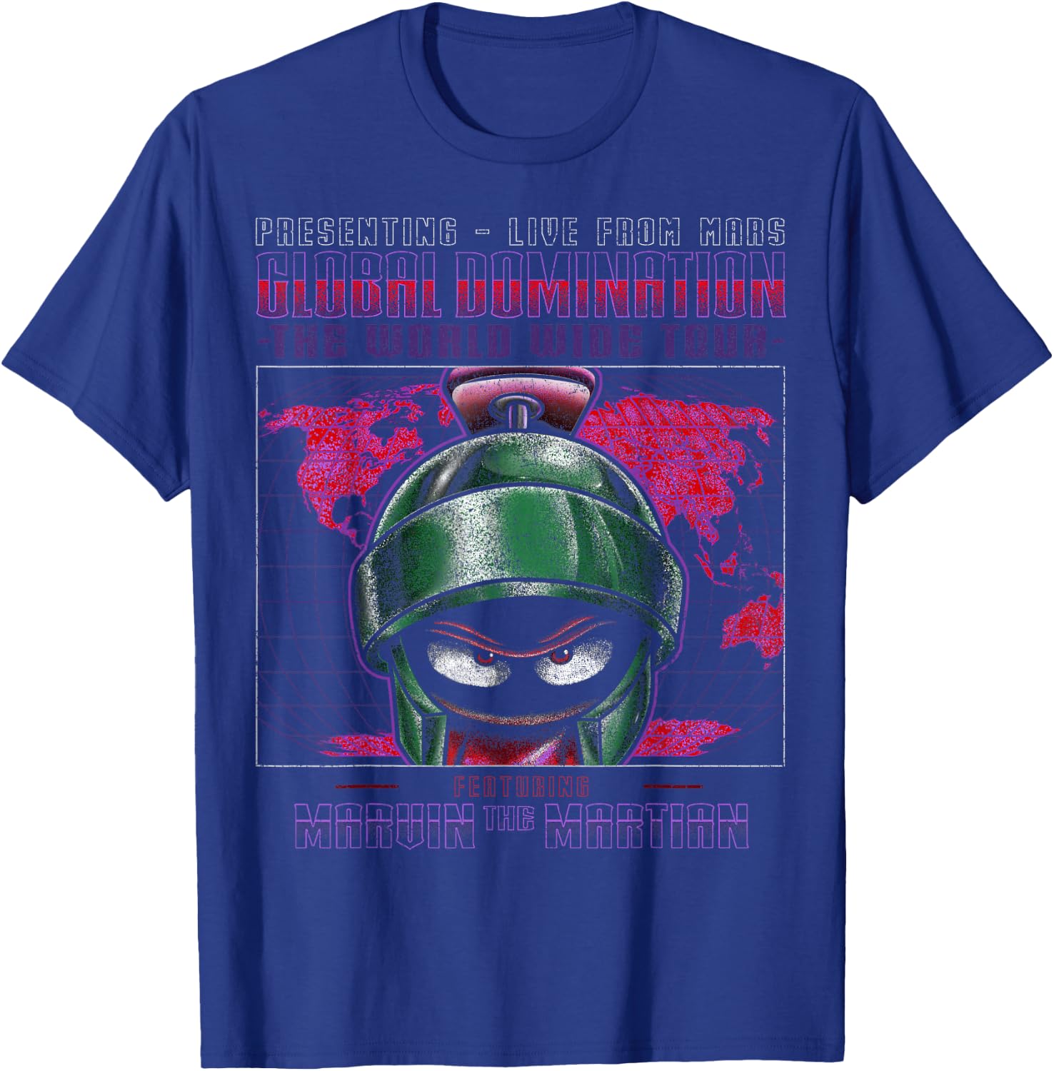 Looney Tunes Marvin The Martian Global Domination Tour Small T-Shirt - T-Shirt | Royal