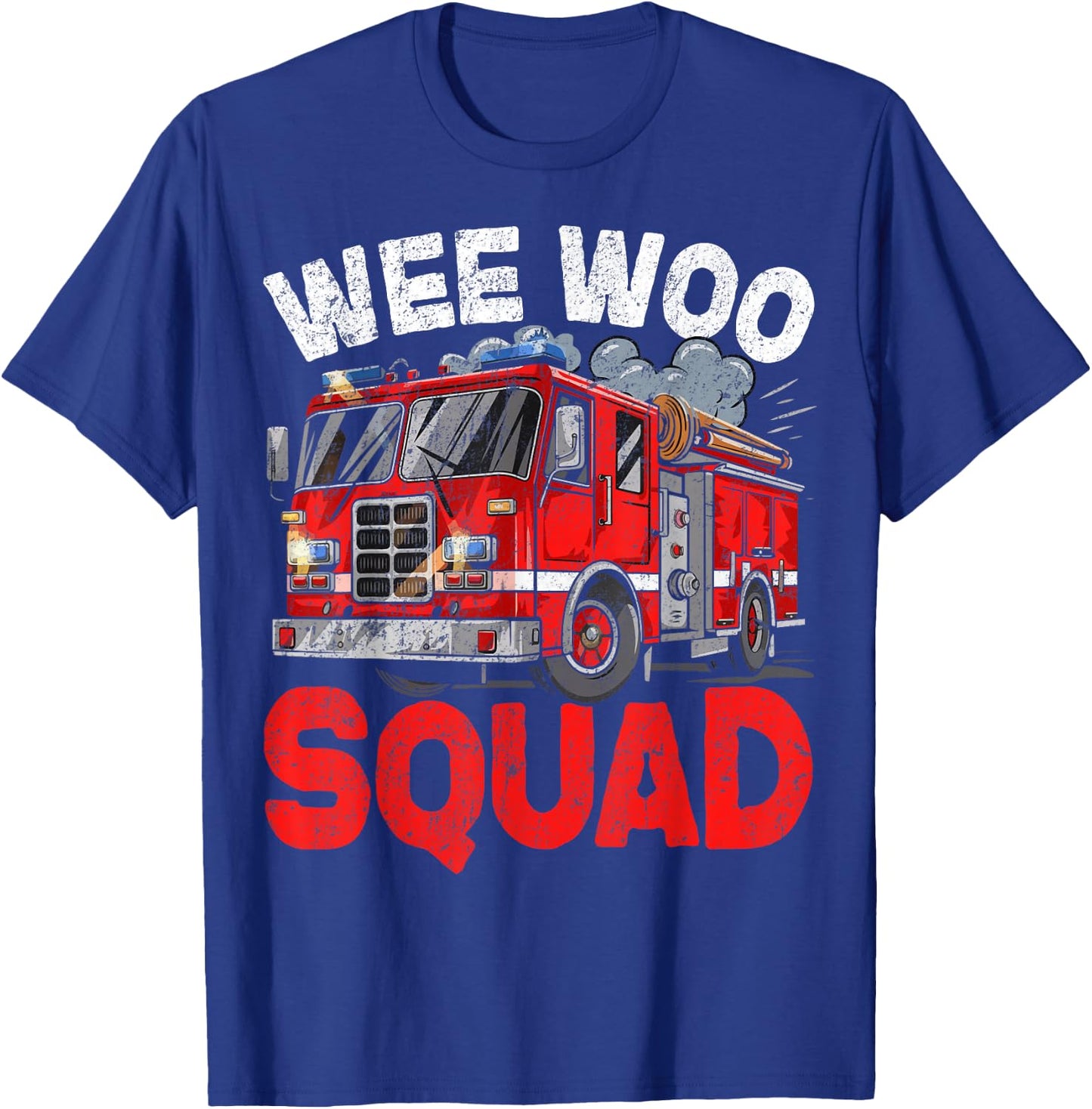 Wee Woo Squad Funny Firefighter Fire Truck Fireman Men Women T-Shirt - T-Shirt | Royal