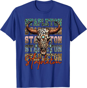 Vintage Stapleton Cow & Leopard Distressed Music Country 80s T-Shirt - T-Shirt | Royal