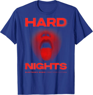 Hard Nights X TECHNO CLUB RAVER RAVE PARTY OUTFIT BACKPRINT , black T-Shirt - T-Shirt | Royal