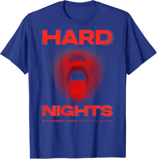 Hard Nights X TECHNO CLUB RAVER RAVE PARTY OUTFIT BACKPRINT , black T-Shirt - T-Shirt | Royal