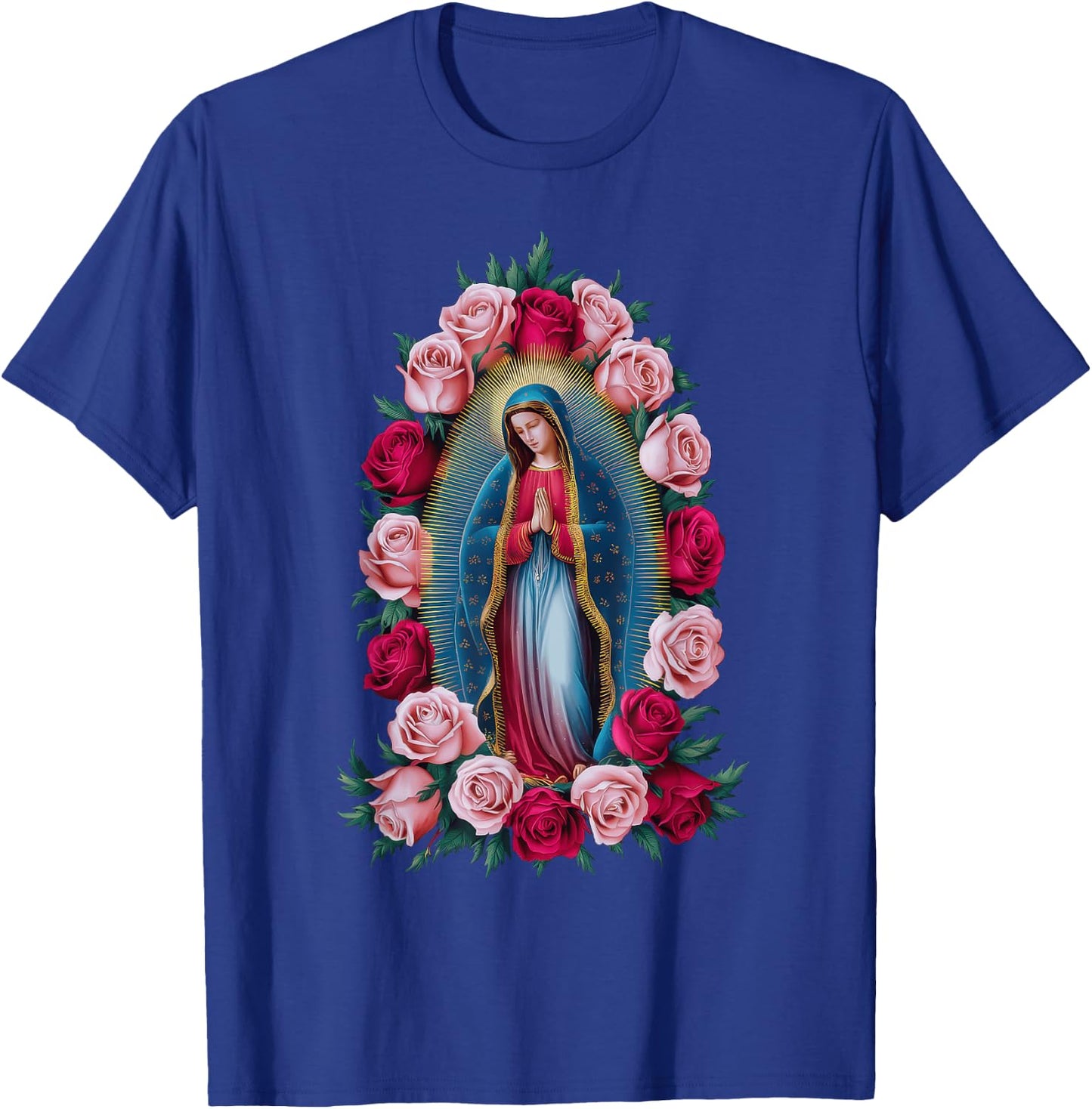 Our Lady Virgin Mary Guadalupe Christian Catholic T-Shirt - T-Shirt | Royal