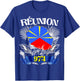 Flag Reunion 974 Le La Margouillat Tropical Flowers T-Shirt - T-Shirt | Royal