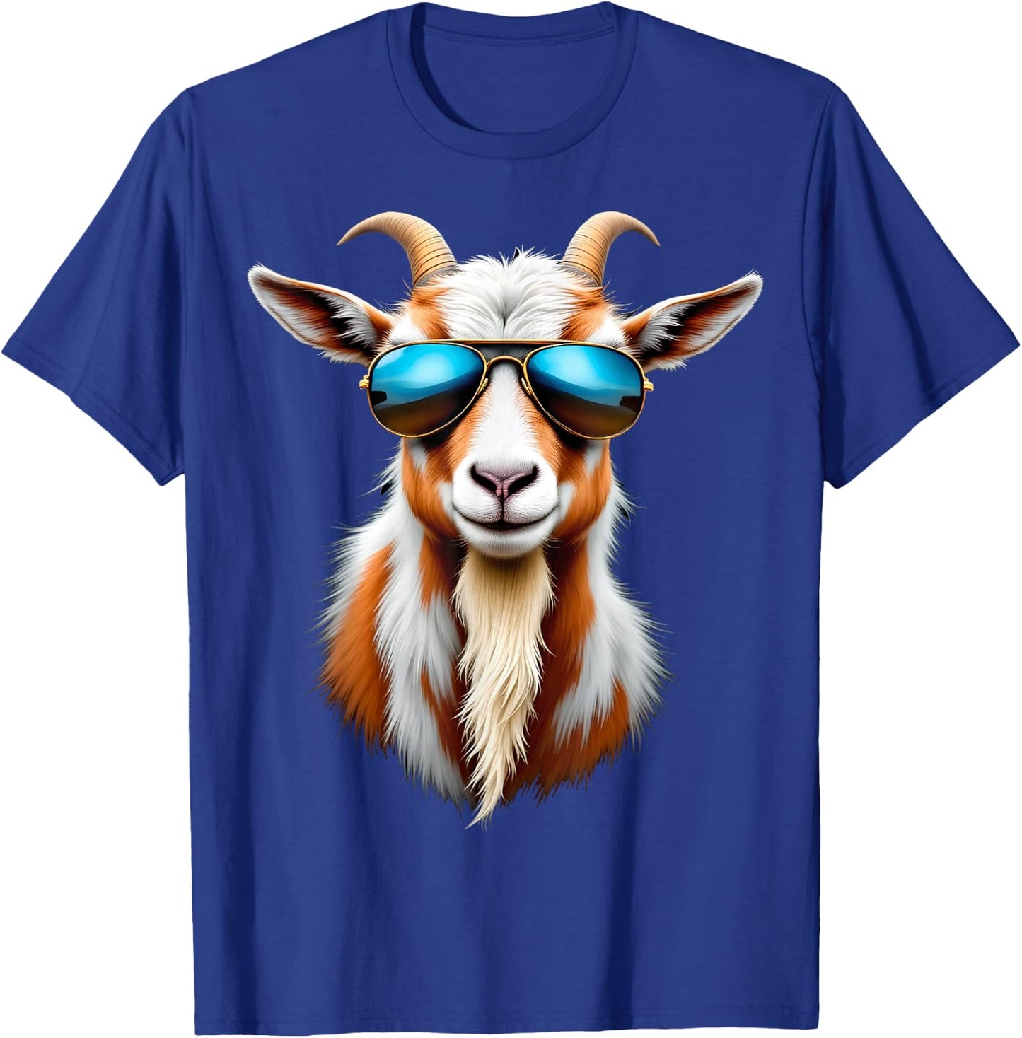 Cool Goat Sunglasses Funny Farm T-Shirt - T-Shirt | Royal