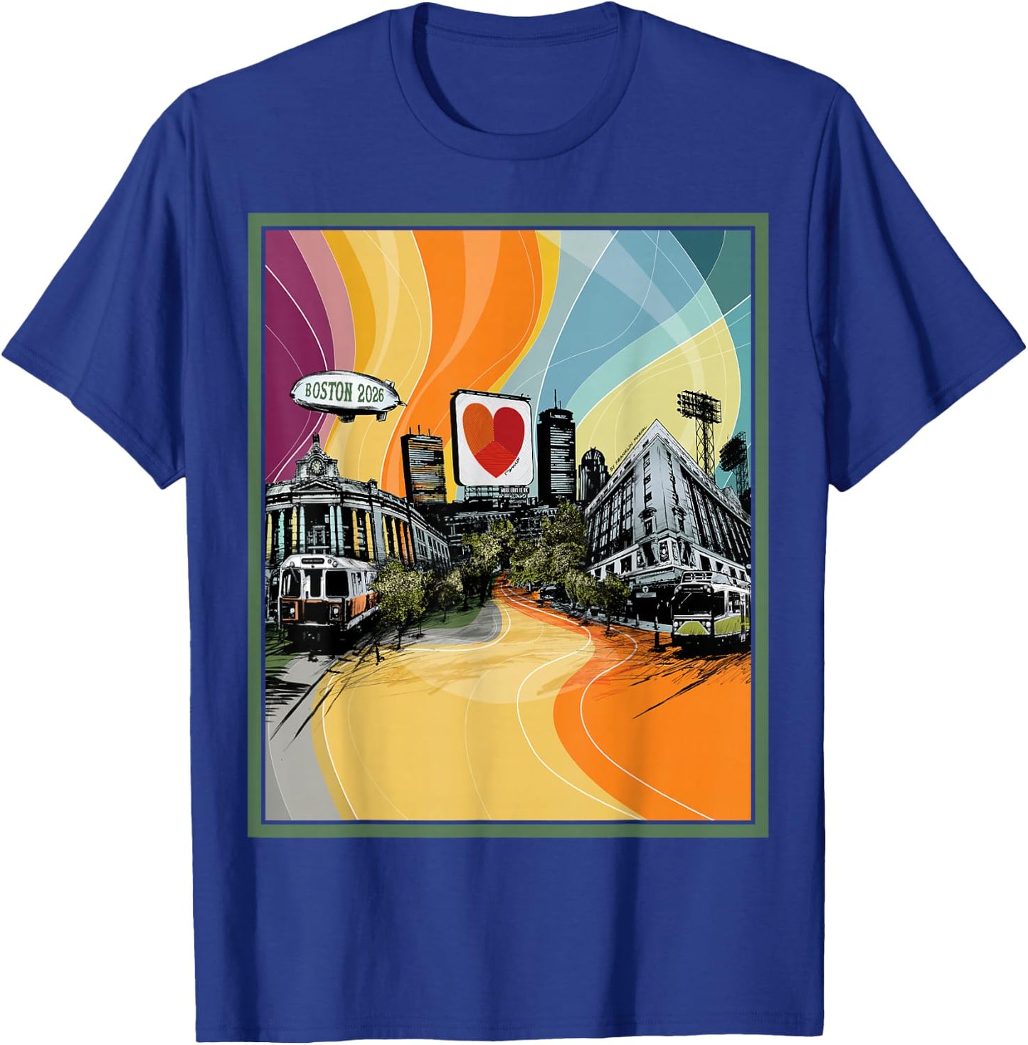 The Heart Sign, Boston 2026 T-Shirt - T-Shirt | Royal