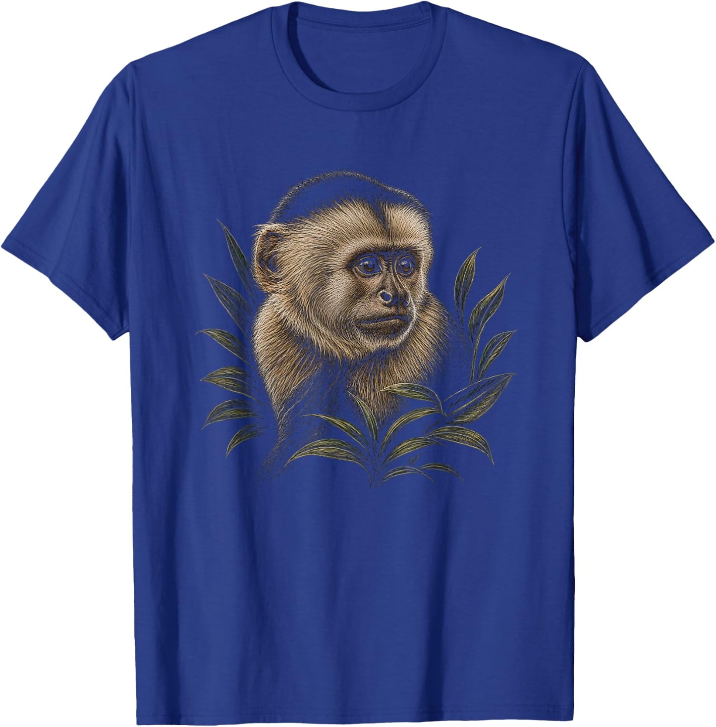 Capuchin Monkey Graphic Artwork Design T-Shirt - T-Shirt | Royal