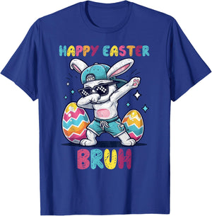 Bruh Dabbing Bunny Funny kids Boys Easter day T-Shirt - T-Shirt | Royal