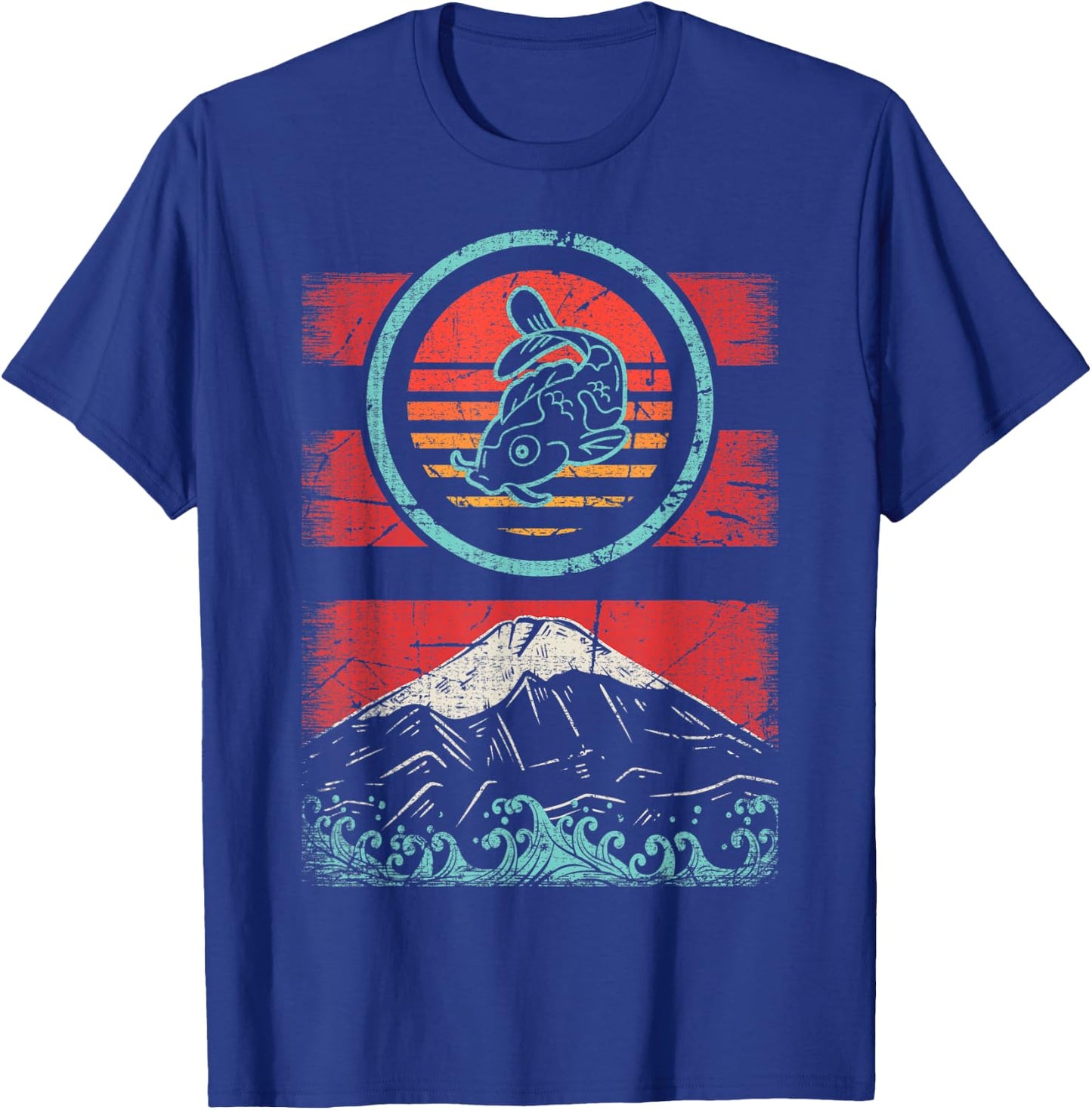 Koi Fish Carp Retro 80s Aesthetic T-Shirt - T-Shirt | Royal
