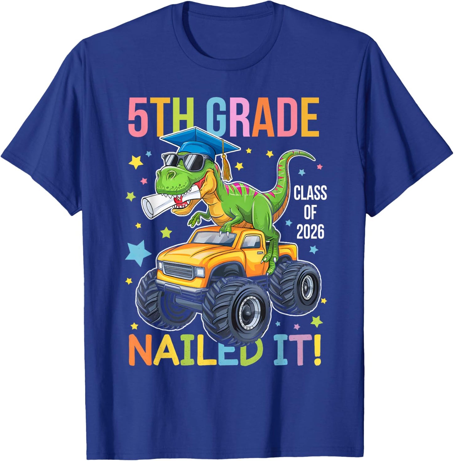 5th Grade Graduation Class Of 2026 Graduate Dinosaur Boys T-Shirt - T-Shirt | Royal
