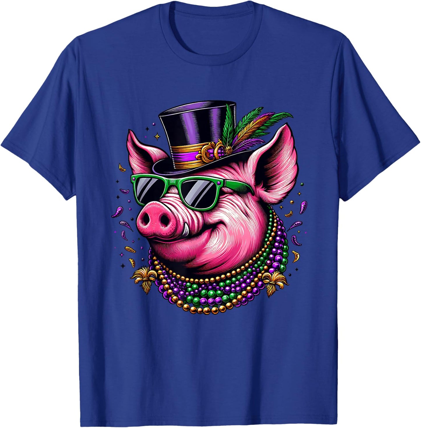 Mardi Gras Pig T-Shirt - T-Shirt | Royal