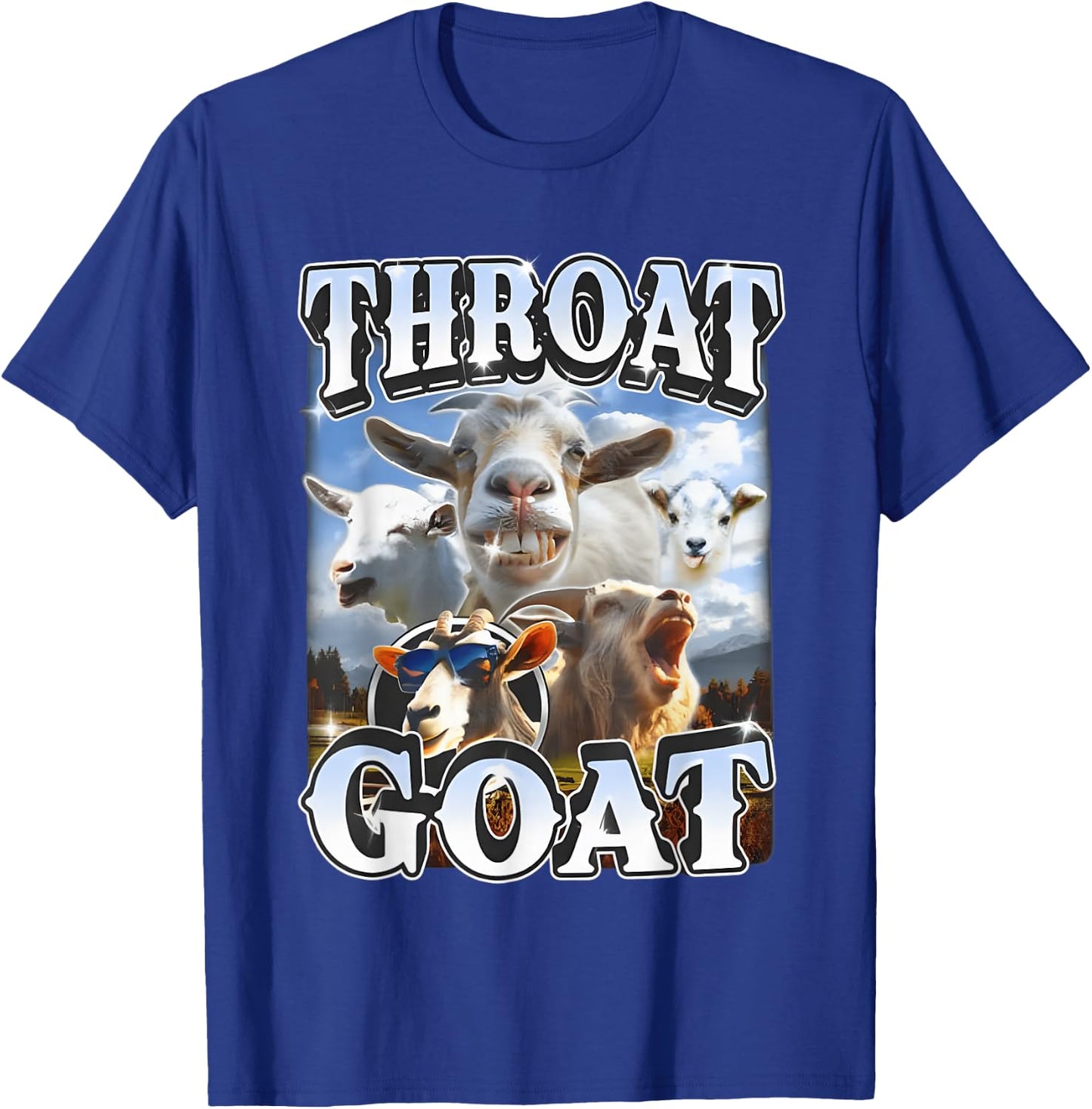 Throat Goat Retro Inappropriate Adult Humor Funny Gag Memes T-Shirt - T-Shirt | Royal