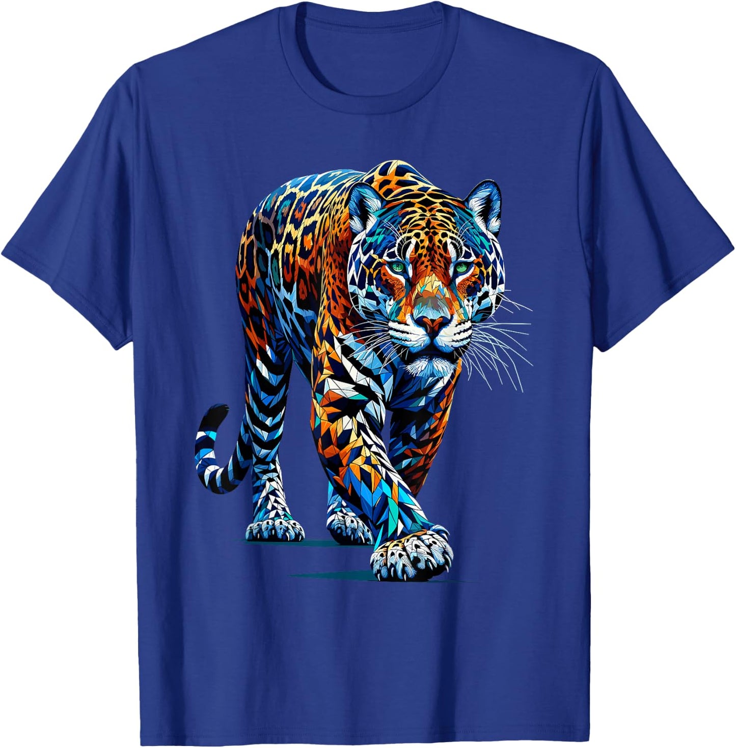 Polygon Art Jaguar Jaguars Zoo T-Shirt - T-Shirt | Royal