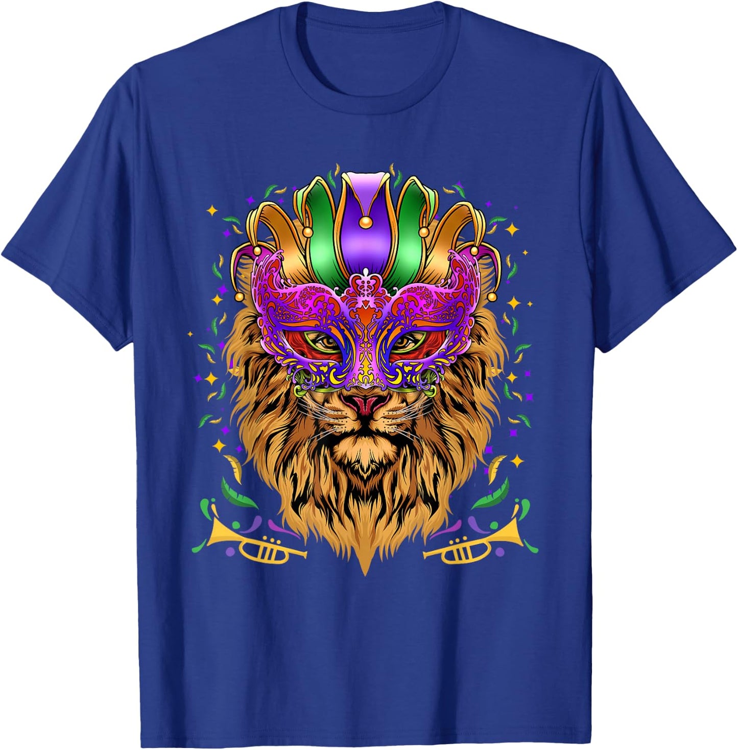 Mardi Gras Mask Lion Lover Gifts Shirt, Animal Lovers T-Shirt - T-Shirt | Royal