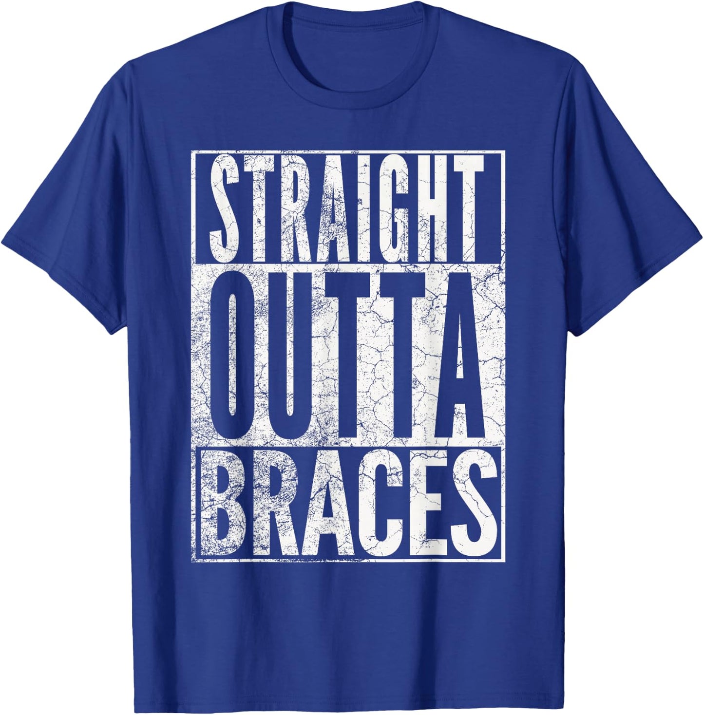 Straight Outta Braces Funny Teeth Dentist Kids Teen Gift T-Shirt - T-Shirt | Royal