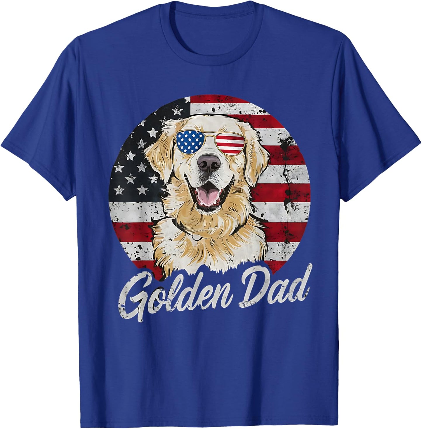 Golden Dad White English Cream Golden Retriever Dog Father T-Shirt - T-Shirt | Royal