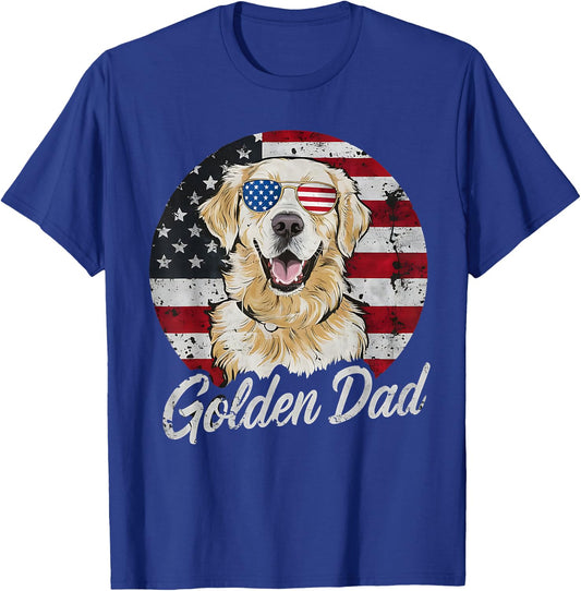 Golden Dad White English Cream Golden Retriever Dog Father T-Shirt - T-Shirt | Royal